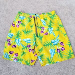 Tommy Hilfiger Yellow Green and Purple Swim Trunks